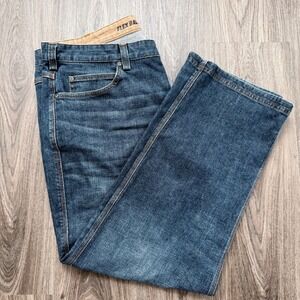 Duluth Trading Co Mens Flex Ball Room Jeans Relaxed Fit 40x29(tag30)Blue Denim